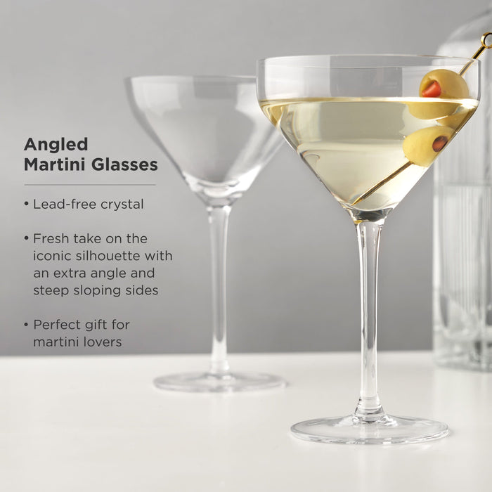 Raye Angled Crystal Martini Glasses Set of 2