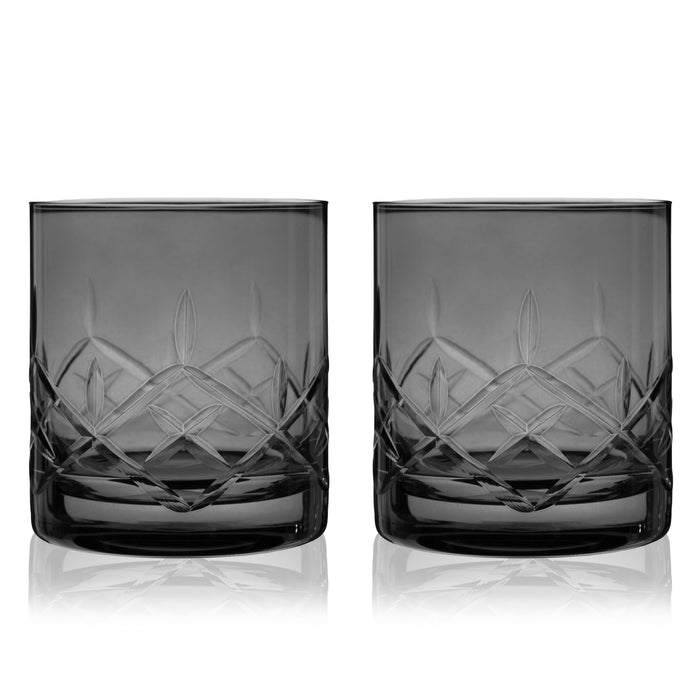 Admiral Crystal Rocks Glasses in Smoke Set of 2