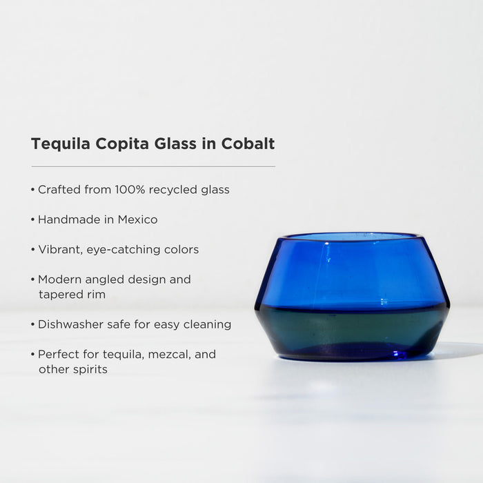 Tequila Copita Glass in Cobalt