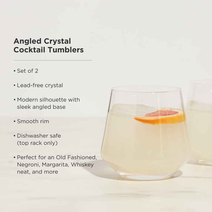 Raye Angled Crystal Cocktail Tumblers Set of 2