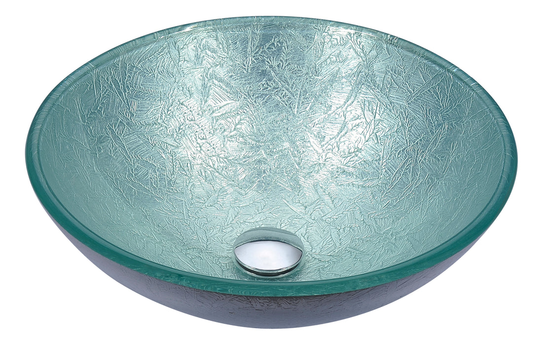 Posh Series Deco-Glass Vessel Sink in Glacial Silver