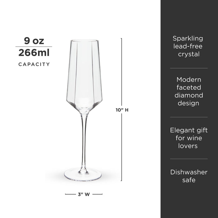 Seneca Diamond Crystal Champagne Flutes Set of 2