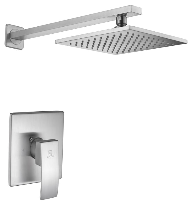 Viace Series 1-Spray 12.55 in. Fixed Showerhead in Brushed Nickel