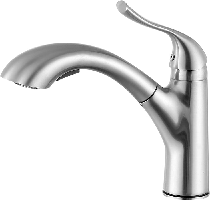 Di Piazza Single-Handle Pull-Out Sprayer Kitchen Faucet in Brushed Nickel