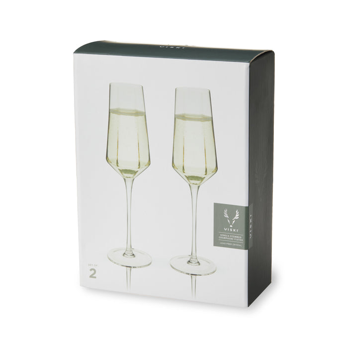 Seneca Diamond Crystal Champagne Flutes Set of 2