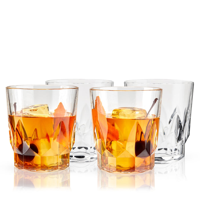 Shatterproof Acrylic Rocks Tumblers Set of 4