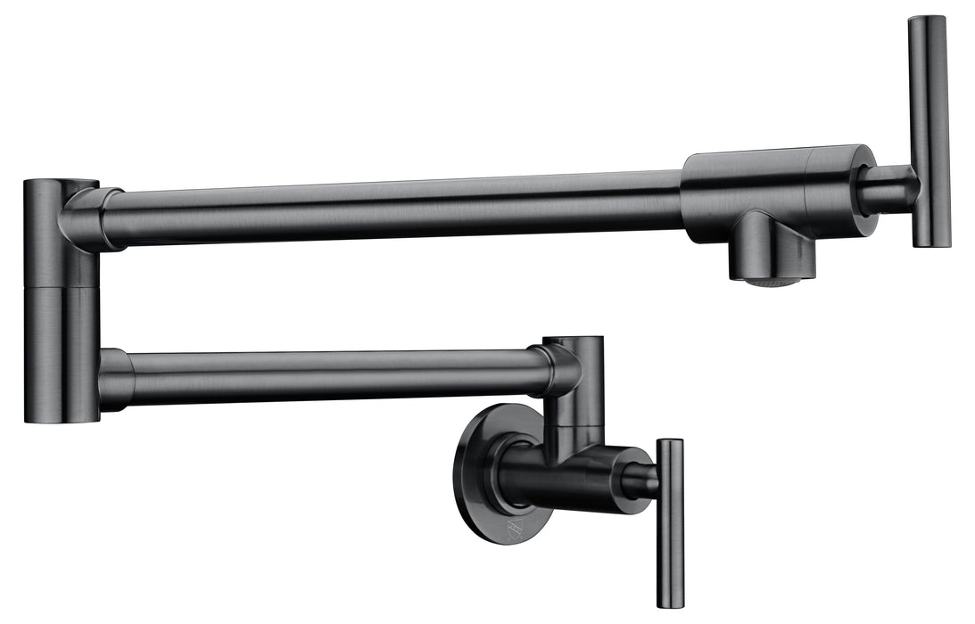 Braccia Series 24" Wall Mounted Pot Filler in Gunmetal Black