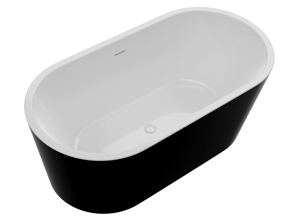 Chand 67 in. Acrylic Flatbottom Freestanding Bathtub in Black