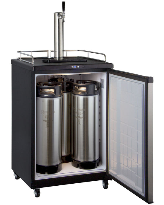 24" Wide Homebrew Single Tap Stainless Steel Commercial/Residential Kegerator with Keg