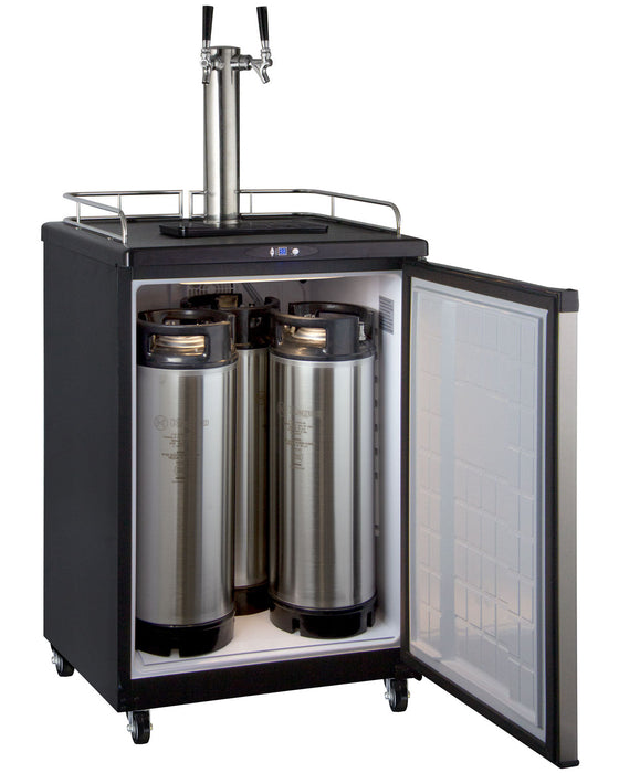 24" Wide Homebrew Dual Tap Stainless Steel Commercial/Residential Kegerator