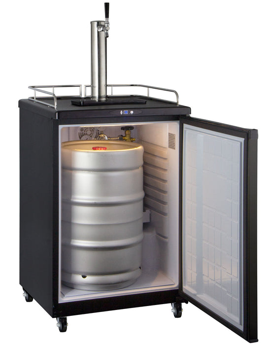 24" Wide Kombucha Single Tap Black Commercial/Residential Kegerator