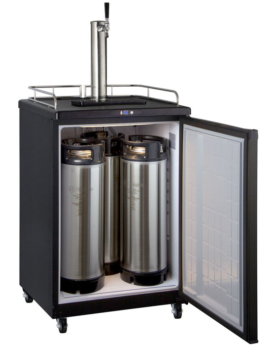 24" Wide Kombucha Single Tap Black Commercial/Residential Kegerator