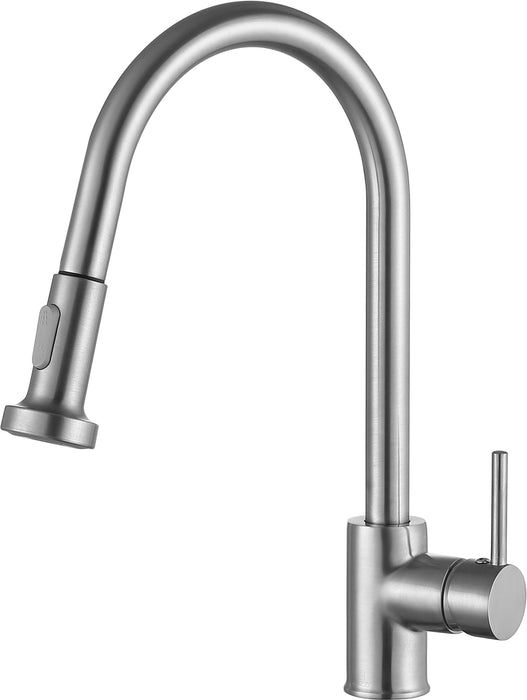 Tycho Single-Handle Pull-Out Sprayer Kitchen Faucet in Brushed Nickel