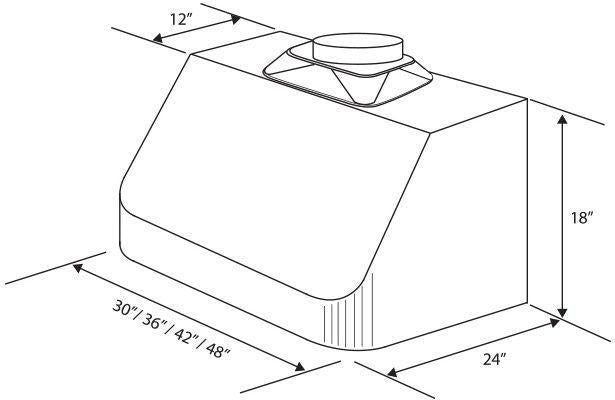 ZLINE 48 in. Under Cabinet Stainless Steel Range Hood 520-48