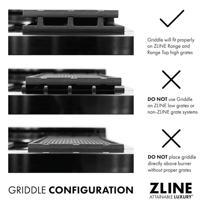 ZLINE 30 in. Porcelain Gas Rangetop with 4 Gas Burners and Griddle (RT-GR-30)