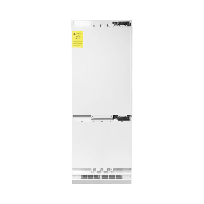 ZLINE Autograph 30" 16.1 cu. ft. Panel Ready Built-in 2-Door Bottom Freezer Refrigerator with Internal Water and Ice Dispenser with Champagne Bronze Handles, RBIVZ-30-CB