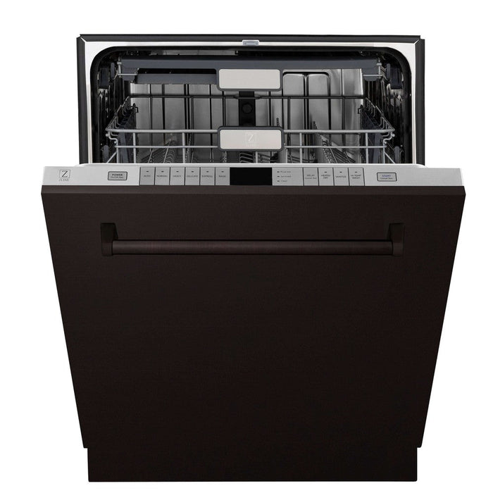 ZLINE 24 in. Monument Series 3rd Rack Top Touch Control Dishwasher in Oil Rubbed Bronze with Stainless Steel Tub, 45dBa (DWMT-ORB-24)