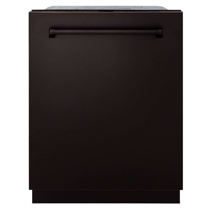 ZLINE 24 in. Monument Series 3rd Rack Top Touch Control Dishwasher in Oil Rubbed Bronze with Stainless Steel Tub, 45dBa (DWMT-ORB-24)