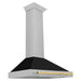 ZLINE Autograph Edition 36 in. Fingerprint Resistant DuraSnow® Stainless Steel Range Hood with Black Matte Shell and Accent Handle (KB4SNZ-BLM36) Polished Gold