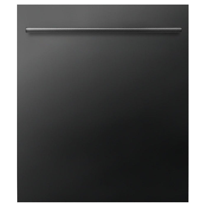 ZLINE 48 in. Kitchen Package with Black Stainless Steel Dual Fuel Range, Range Hood, Microwave Drawer and Dishwasher(4KP-RABRH48-MWDW)