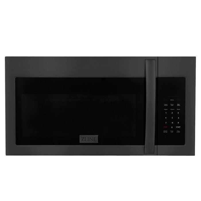 ZLINE 30 in. Black Stainless Steel Over the Range Convection Microwave Oven with Modern Handle (MWO-OTR-BS)