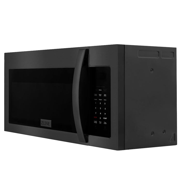 ZLINE 30 in. Black Stainless Steel Over the Range Convection Microwave Oven with Modern Handle (MWO-OTR-BS)