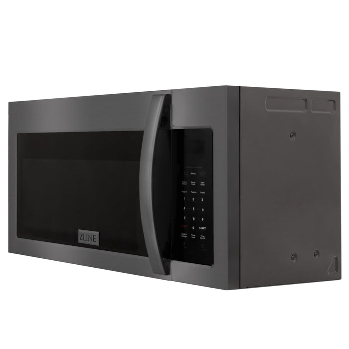 ZLINE Over the Range Convection Microwave Oven in Black Stainless Steel with Modern Handle and Sensor Cooking, MWO-OTR-30-BS