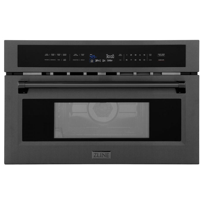 ZLINE 30 in. 1.6 cu ft. Black Stainless Steel Built-in Convection Microwave Oven (MWO-30-BS)