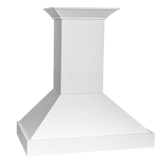 ZLINE Wooden Wall Mount Range Hood in Smooth Bright White Finish with Size Options (KBWW)