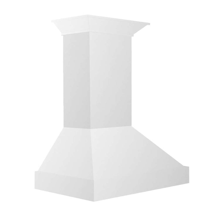 ZLINE Wooden Wall Mount Range Hood in Smooth Bright White Finish with Size Options (KBWW)