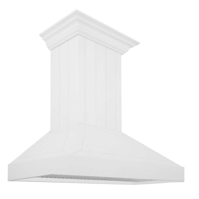 ZLINE Wooden Wall Mount Range Hood in Shiplap Bright White Finish with Size Options (KPWW)