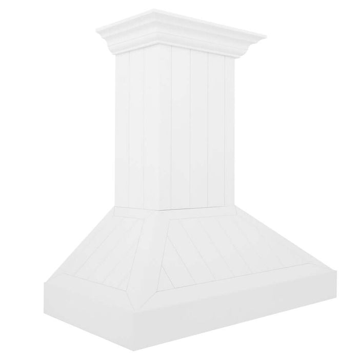 ZLINE Wooden Wall Mount Range Hood in Shiplap Bright White Finish with Size Options (KPWW)