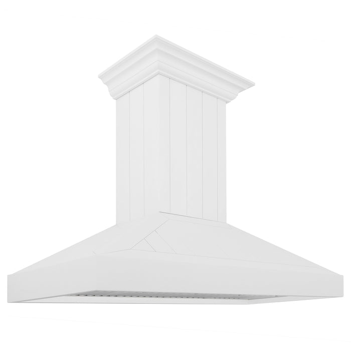 ZLINE 48 in. Wooden Wall Mount Range Hood in Shiplap Bright White Finish (KPWW-48)