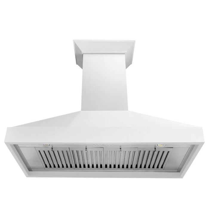 ZLINE Wooden Wall Mount Range Hood in Smooth Bright White Finish with Size Options (KBWW)