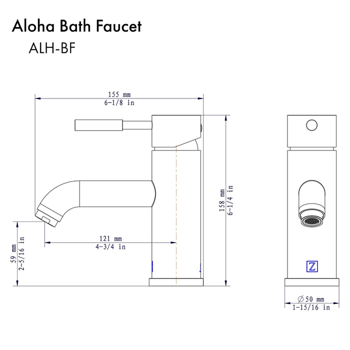 ZLINE Aloha Single Handle Bath Faucet in Brushed Nickel (ALH-BF-BN)