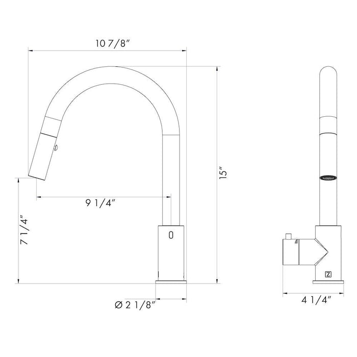 ZLINE Gemini Touchless Kitchen Faucet in Brushed Nickel (GEM-KFS-BN)