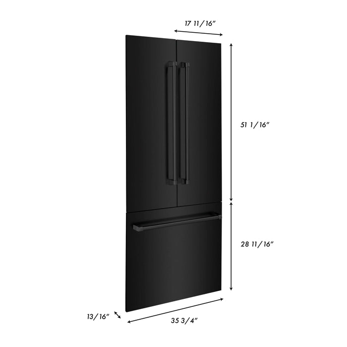 ZLINE 36 in. Refrigerator Panels in Black Stainless Steel for a 36 in. Built-in Refrigerator (RPBIV-BS-36)