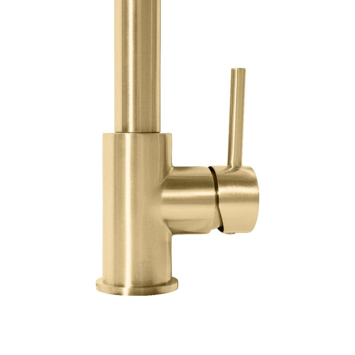 ZLINE Apollo Pull Down Spring Single Handle Kitchen Faucet in Champagne Bronze (APL-KF-CB)