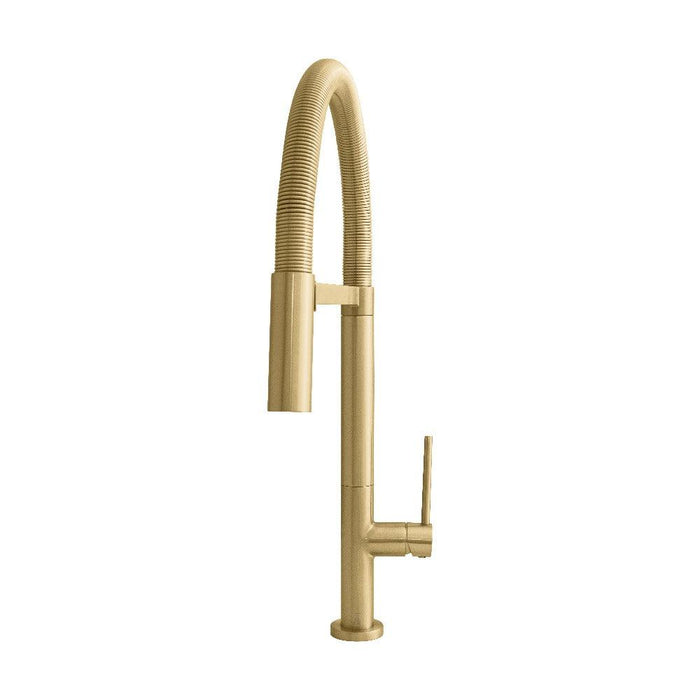 ZLINE Incline Pull Down Single Handle Kitchen Faucet in Champagne Bronze (INC-KF-CB)