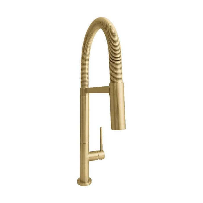 ZLINE Incline Pull Down Single Handle Kitchen Faucet in Champagne Bronze (INC-KF-CB)