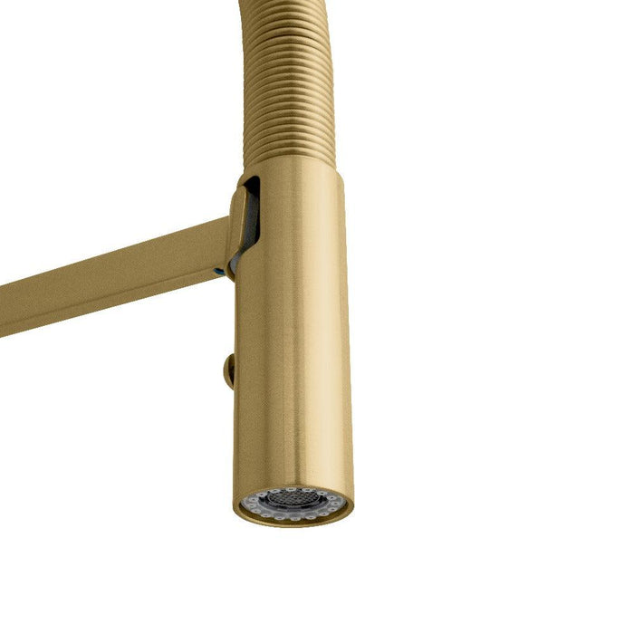 ZLINE Incline Pull Down Single Handle Kitchen Faucet in Champagne Bronze (INC-KF-CB)