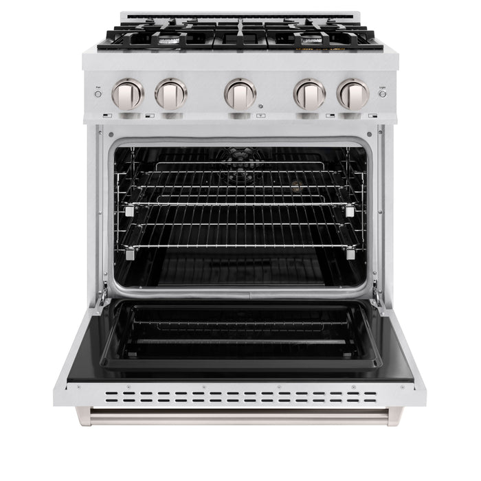 ZLINE 30" 4.2 cu. ft. Classic Dual Fuel Range with 4 Burners in DuraSnow® Stainless Steel, CDRS-30