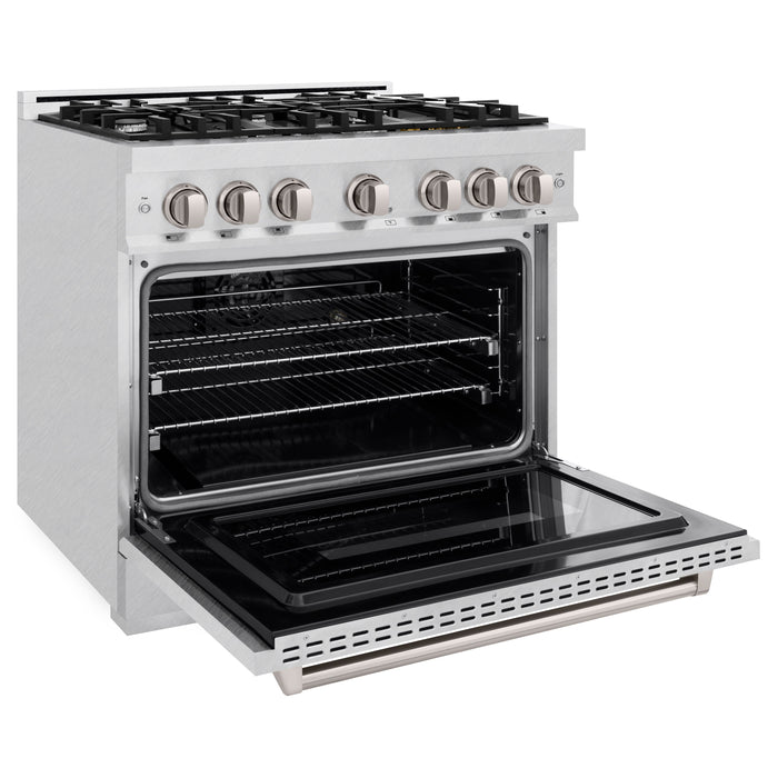 ZLINE 36" 5.2 cu. ft. Classic Dual Fuel Range with 6 Burners in DuraSnow® Stainless Steel, CDRS-36