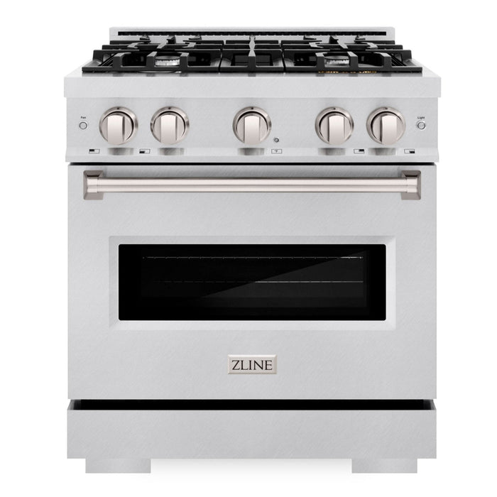 ZLINE 30" 4.2 cu. ft. Classic Gas Range with 4 Burners in DuraSnow® Stainless Steel, CGRS-30