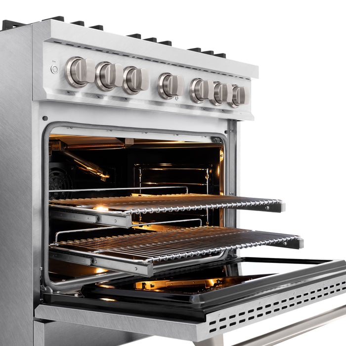 ZLINE 36" 5.2 cu. ft. Classic Gas Range with 6 Burners in DuraSnow® Stainless Steel, CGRS-36