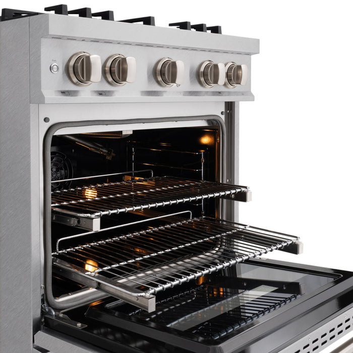 ZLINE 30" 4.2 cu. ft. Classic Gas Range with Convection Gas Oven in DuraSnow® Stainless Steel with 4 Brass Burners, CGRS-BR-30