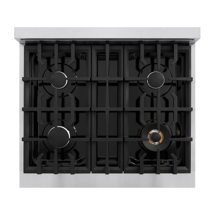 ZLINE 30 in. 4.2 cu. ft. Classic Dual Fuel Range with 4 Burner Gas Cooktop and Electric Convection Oven in Stainless Steel (CDR30)