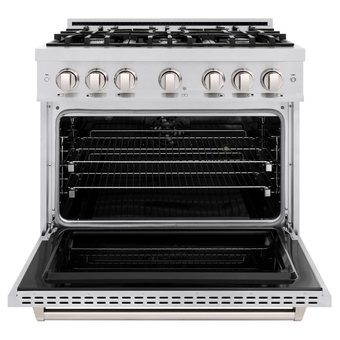 ZLINE 36" 5.2 cu. ft. Classic Dual Fuel Range with 6 Burners in Stainless Steel, CDR36