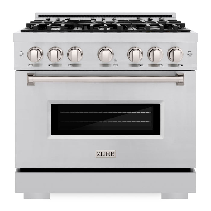 ZLINE 36" 5.2 cu. ft. Classic Dual Fuel Range with 6 Burners in Stainless Steel, CDR36