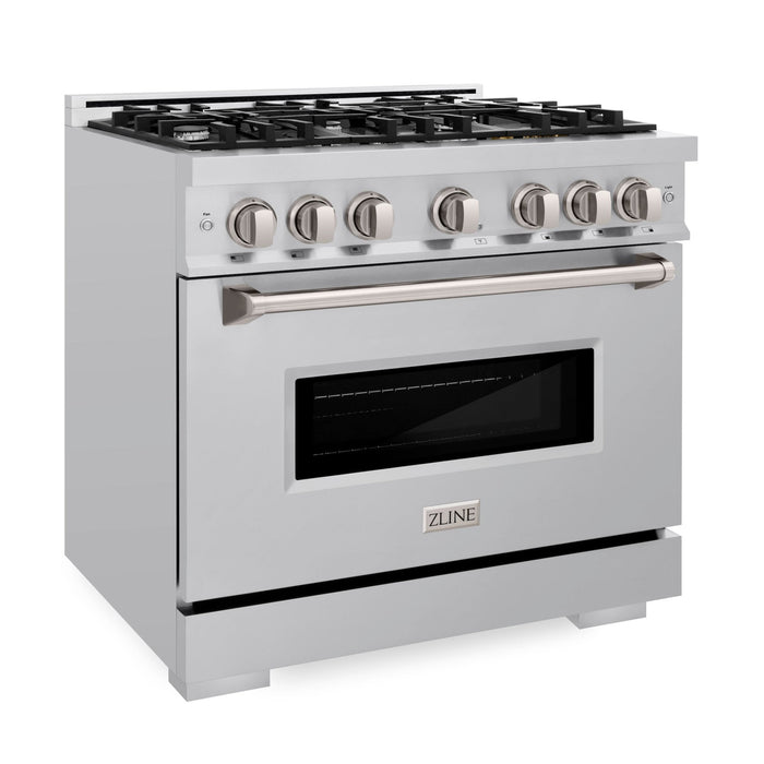 ZLINE 36" 5.2 cu. ft. Classic Dual Fuel Range with 6 Burners in Stainless Steel, CDR36